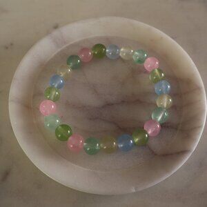 Elegant Jade Gemstone Stretch Bracelet Handcrafted Beaded Bracelet - Jade